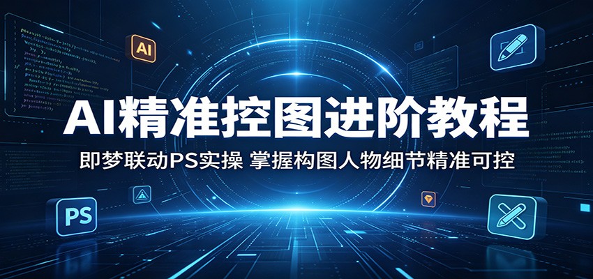 AI精准控图进阶教程:即梦联动PS实操,掌握构图人物细节精准可控-大表哥网创