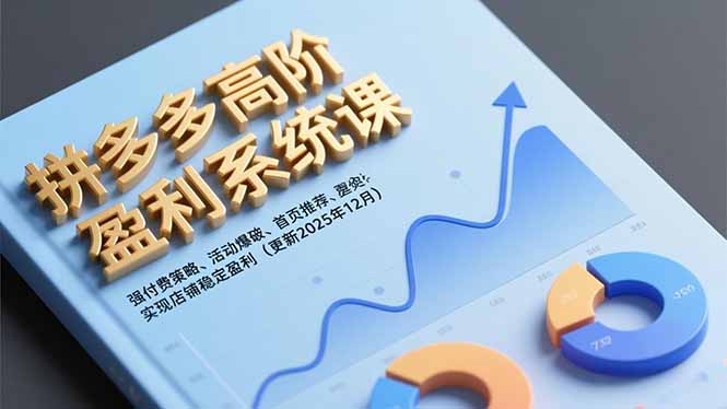 拼多多高阶盈利系统课，强付费策略、活动爆破、首页推荐，实现店铺稳定盈利(更新12月-大表哥网创