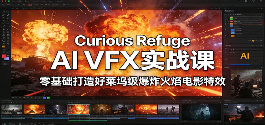 Curious Refuge AI VFX实战课，零基础打造好莱坞级爆炸火焰电影特效-大表哥网创