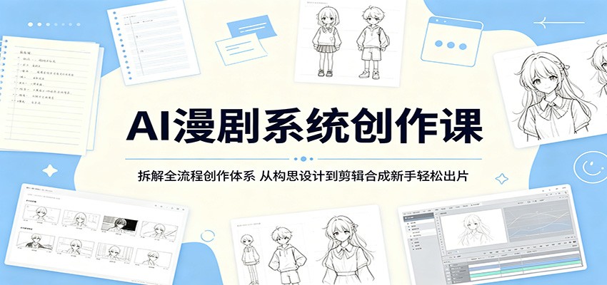 AI漫剧系统创作课：拆解全流程创作体系，从构思设计到剪辑合成新手轻松出片-大表哥网创