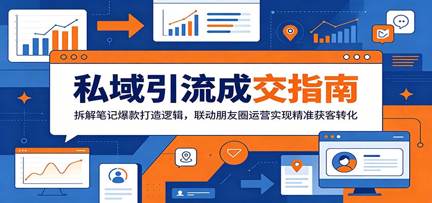 私域引流成交指南：拆解笔记爆款打造逻辑，联动朋友圈运营实现精准获客转化-大表哥网创