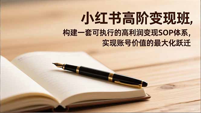 小红书高阶变现班，构建一套可执行的高利润变现SOP体系，实现账号价值的最大化跃迁-大表哥网创