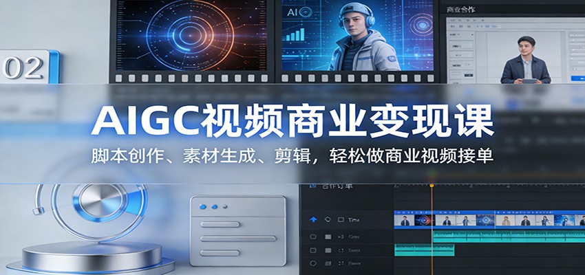 AIGC视频商业变现课：脚本创作、素材生成、剪辑，轻松做商业视频接单-大表哥网创