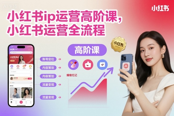 小红书ip运营高阶课，小红书运营全流程-大表哥网创