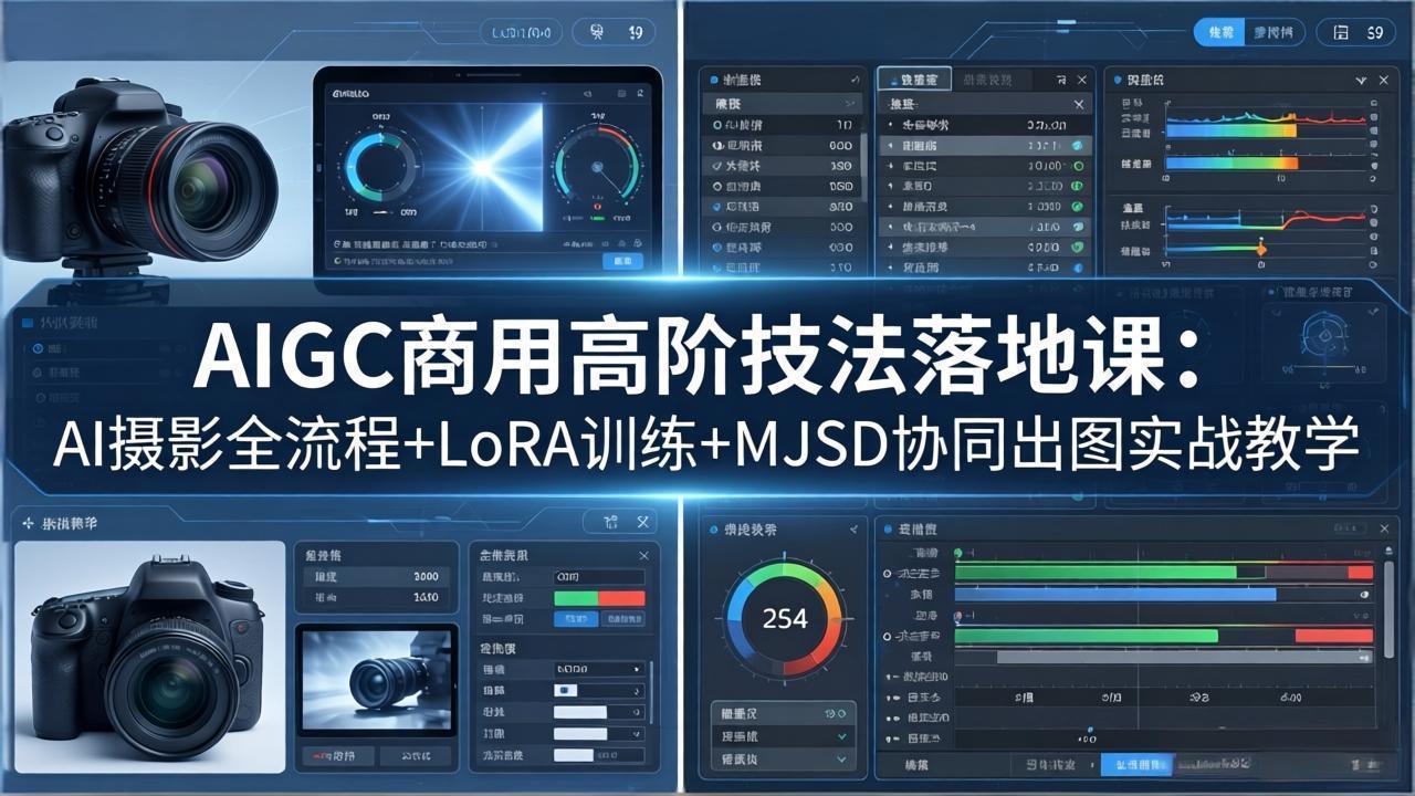 AIGC商用高阶技法落地课:AI摄影全流程+LoRA训练+MJSD协同出图实战教学-大表哥网创