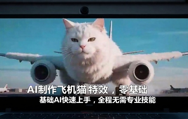 AI制作飞机猫特效,零基础AI快速上手,全程无需专业技能-大表哥网创