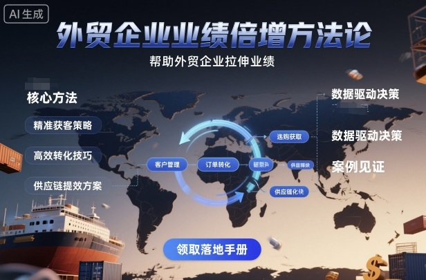 外贸企业业绩倍增方法论，帮助外贸企业拉伸业绩-大表哥网创