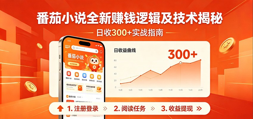 番茄小说全新赚钱逻辑及技术日收300+，小白新书皆可做！无脑赚就行了！-大表哥网创
