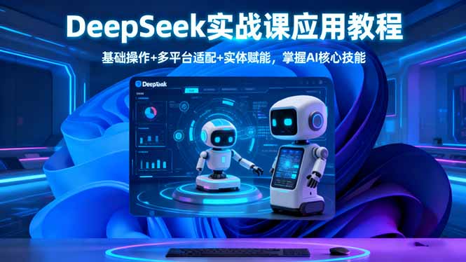 DeepSeek实战课应用教程、基础操作+多平台适配+实体赋能，掌握AI核心技能-大表哥网创