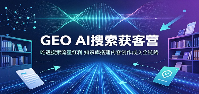 GEO AI搜索获客营：吃透搜索流量红利，知识库搭建内容创作成交全链路-大表哥网创