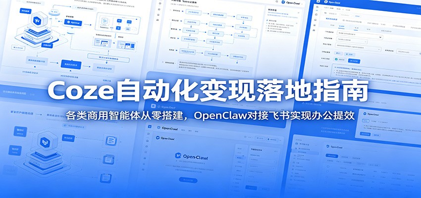 Coze自动化变现落地指南：各类商用智能体从零搭建，OpenClaw对接飞书实现办公提效-大表哥网创