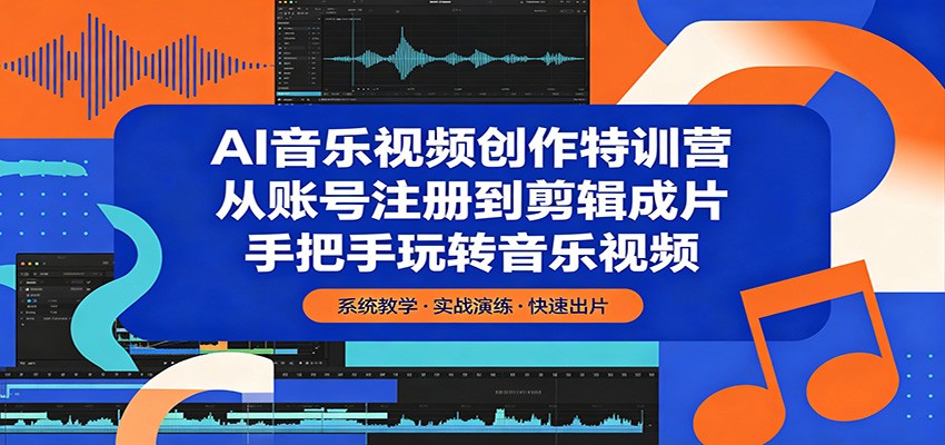 AI音乐视频创作特训营：从账号注册到剪辑成片，手把手玩转音乐视频-大表哥网创