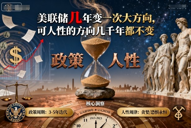 付费文章：美联储几年变一次大方向，可人性的方向几千年都不变-大表哥网创