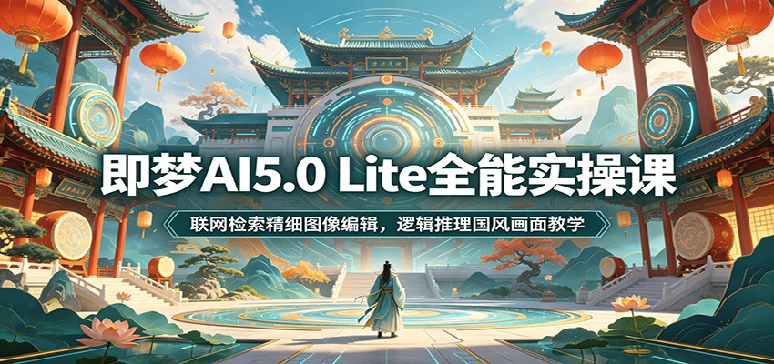 即梦AI5.0 Lite全能实操课：联网检索精细图像编辑，逻辑推理国风画面教学-大表哥网创