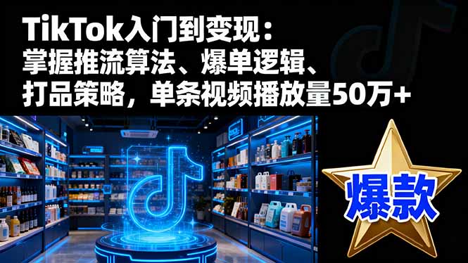 TikTok入门到变现：掌握推流算法、爆单逻辑、打品策略，单条视频播放量50w-大表哥网创